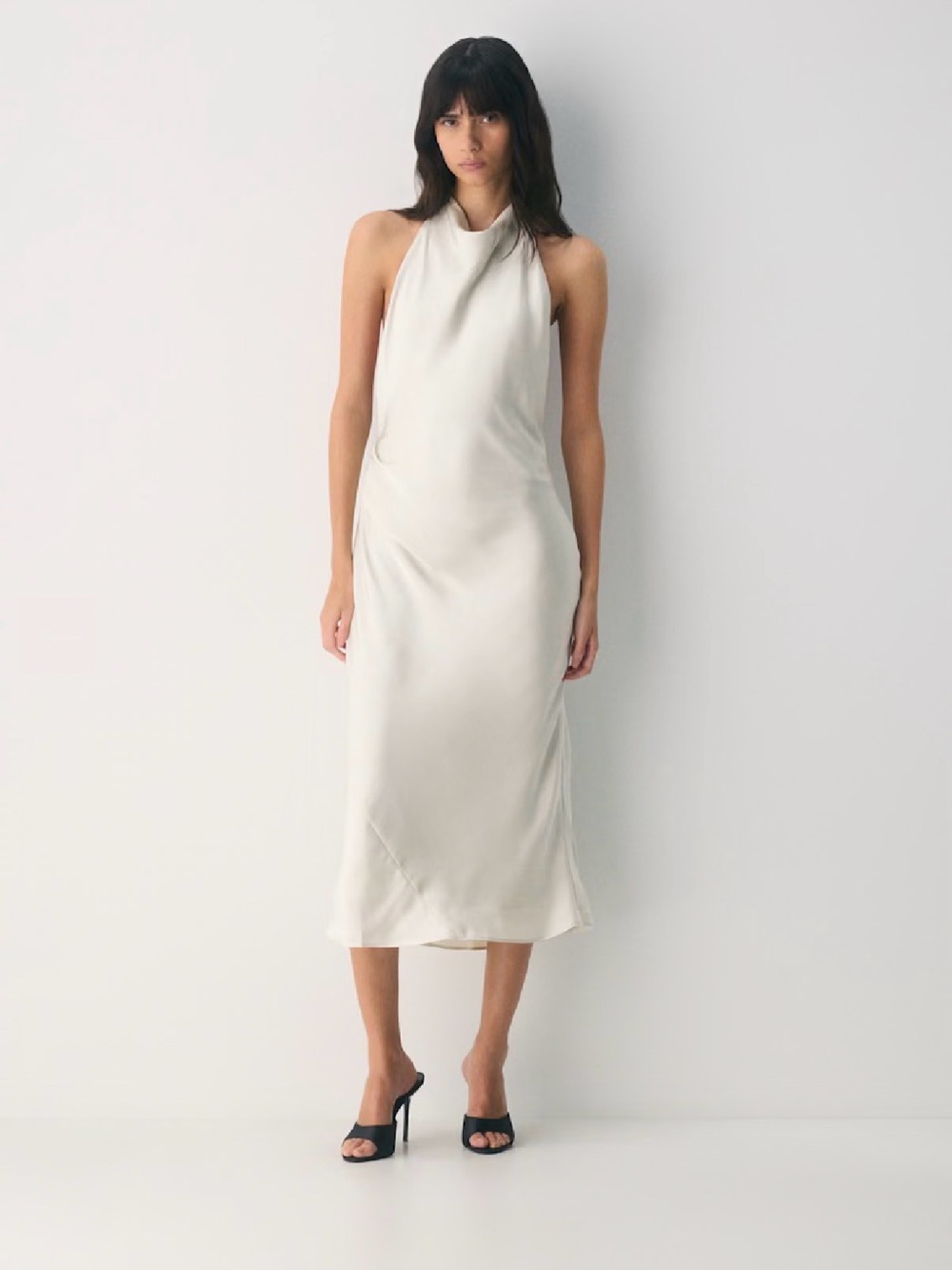 Aritzia Ten Audience Satin Maxi Halter Dress